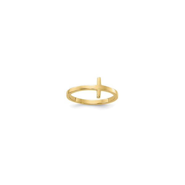 Sideways Cross Ring (14K)