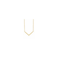 Slim Wide V Necklace (14K) front - Popular Jewelry - New York