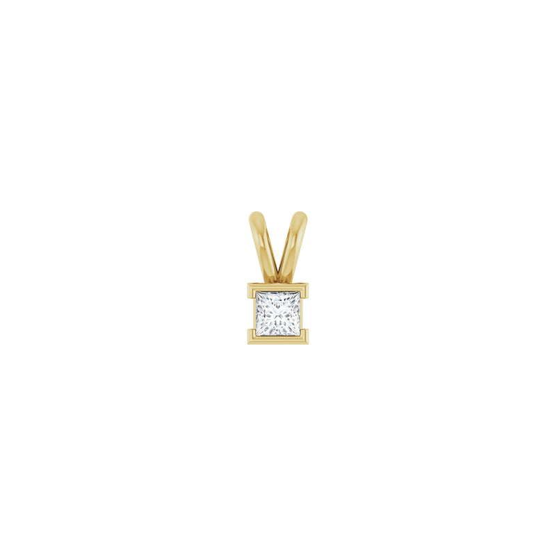 Solitaire Square Diamond Pendant (14K)