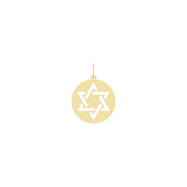 Star of David Cut-Out Round Pendant