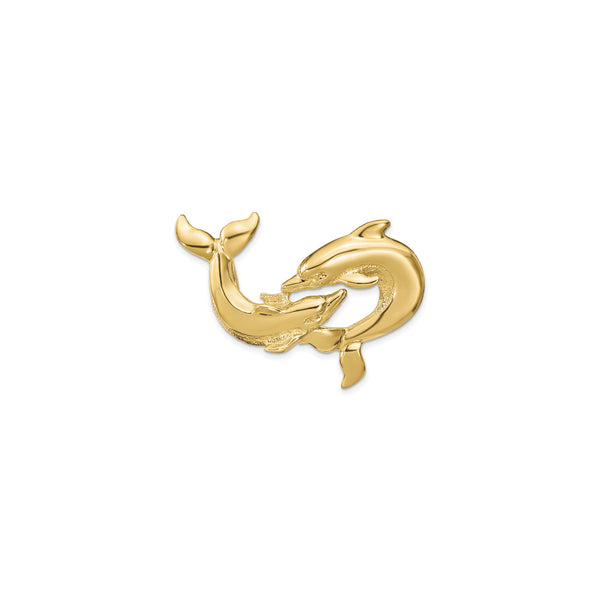 Swimming Dolphin Lovers Pendant (14K)