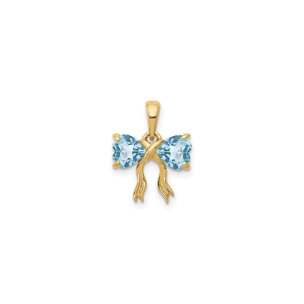 Swiss Blue Topaz Bow Pendant (14K)