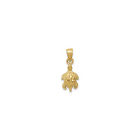 Textured Diamond Cut Sea Turtle Pendant (14K)