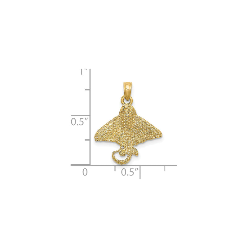 Textured Spotted Eagle Ray Pendant (14K)