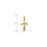 Twisted Ribbon Cross with Heart Pendant (14K)