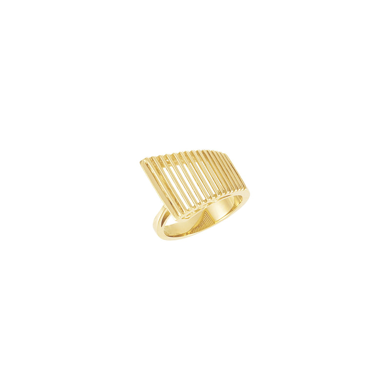 Vertical Bar Row Ring  (14K)