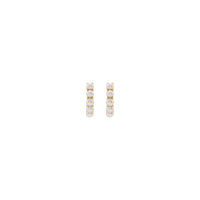 White Freshwater Pearl Huggie Hoop Earrings (14K)