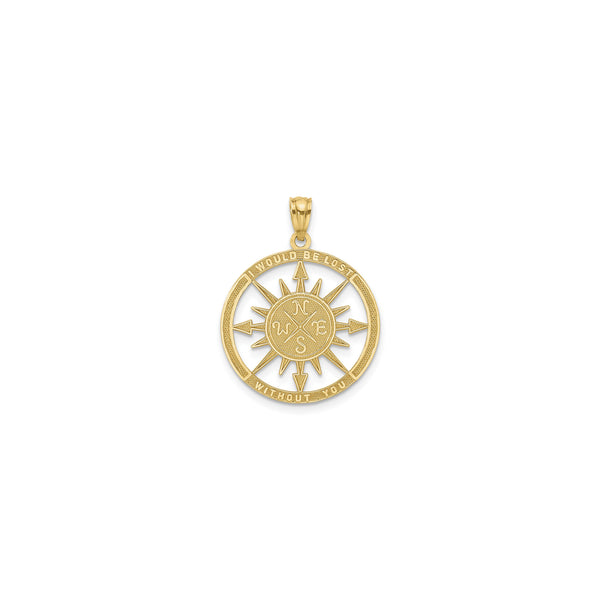 'Lost Without You' Compass Pendant (14K)