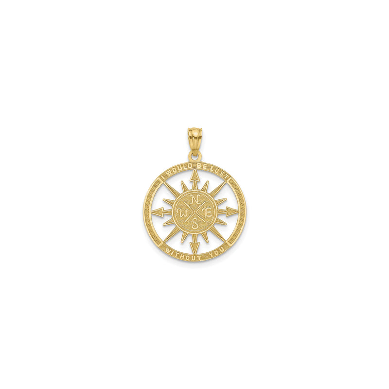 'Lost Without You' Compass Pendant (14K)