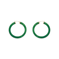 Jade Hoop Earrings (14K)