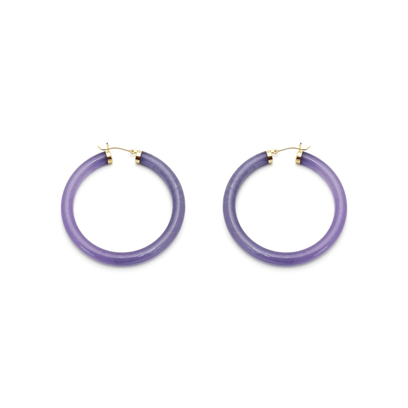 Jade Hoop Earrings (14K)