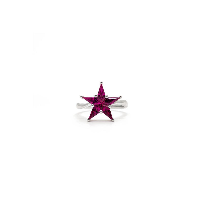 Pointy Ruby Star Ring (18K)