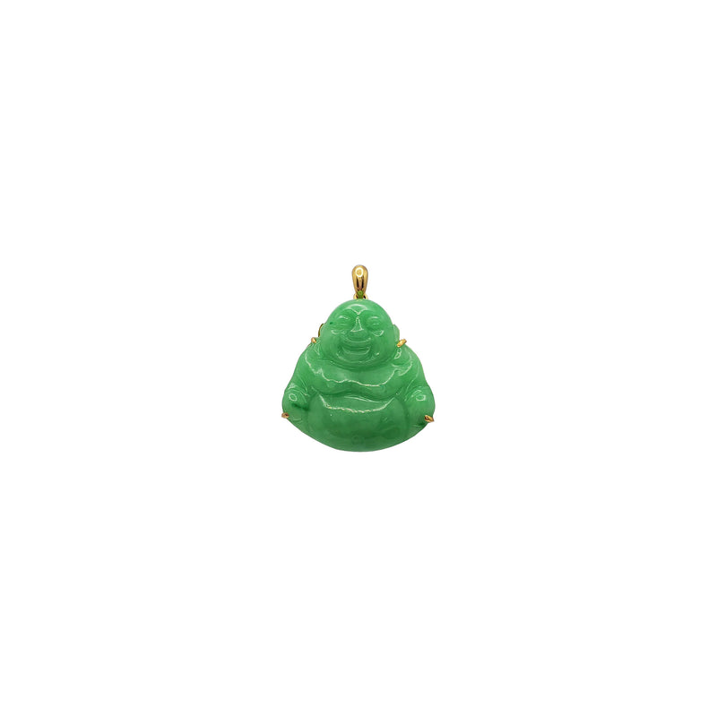 Green Jade Buddha Pendant (18K)