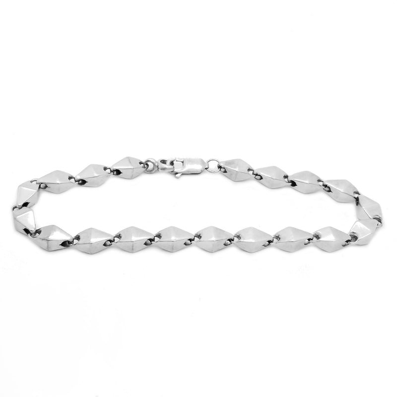 Diamond Shaped White Gold Bracelet (14K)