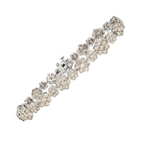 Diamond Flower Tennis Bracelet  (14K )