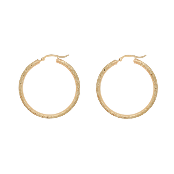 Harlequin Diamond Cut Hoop Earring (14K)