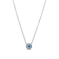 Bezel Evil Eye Necklace (Silver)