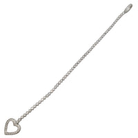 Cubiz Zirconia Heart Locked Bracelet (Silver)