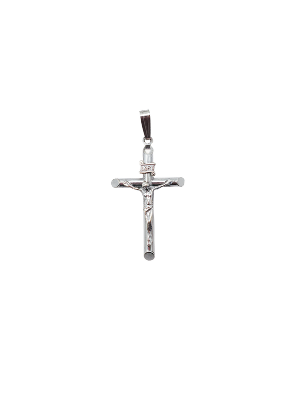 White Gold Cross Jesus Pendant (14K)