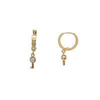 Key Huggie Earrings (14K)