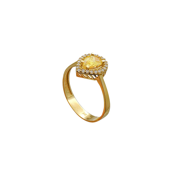 Yellow Pear Lady Ring 18K