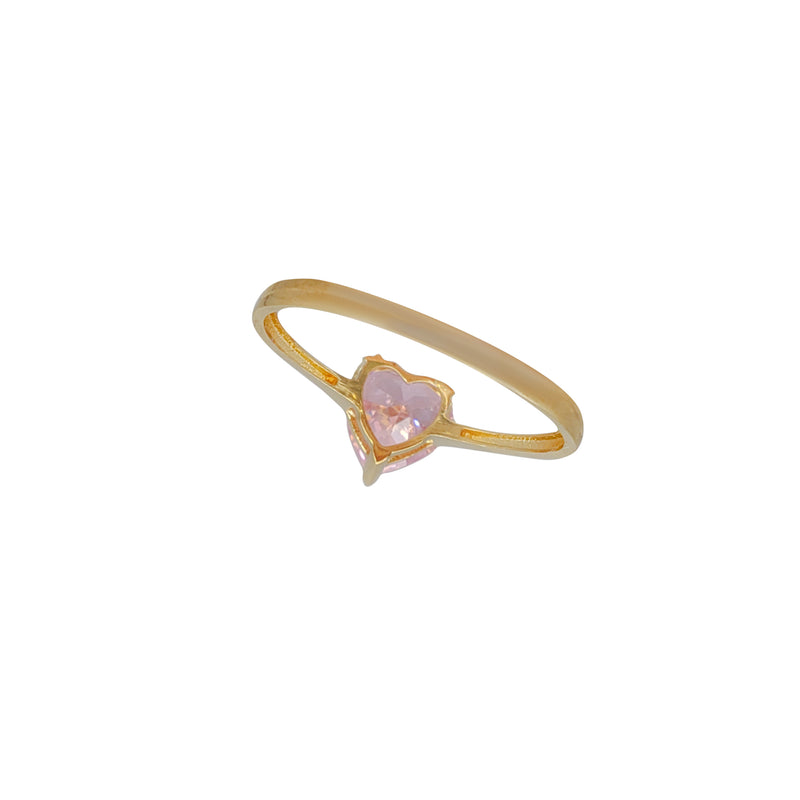 Pink Heart Diamond Lady Ring 18K