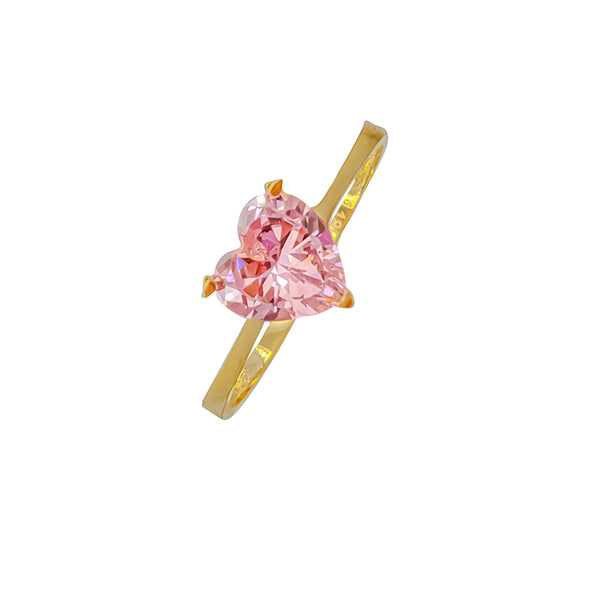 Pink Heart Diamond Lady Ring 18K