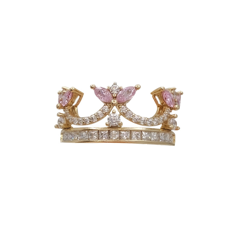 Crown Three head Ring 14K