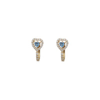 Zirconia Blue Heart Huggie Earring (14K)