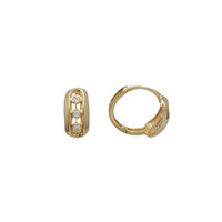 Zirconia Huggie Earrings (14K)