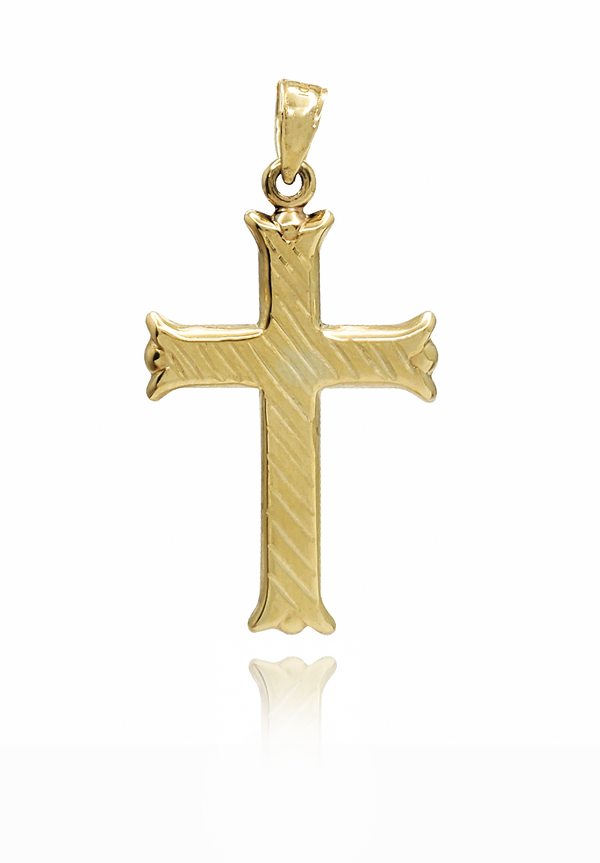 Diamond-Cut Cross Pendant (10K)