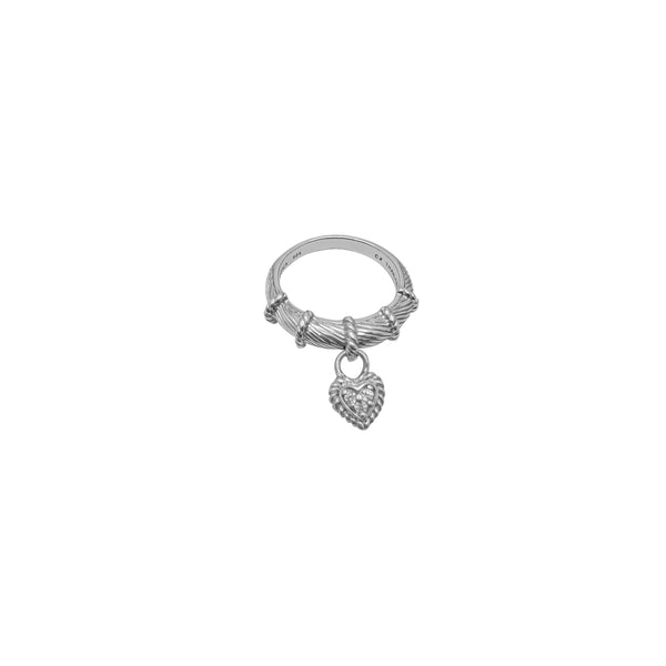 Dangling Heart Ring (Silver)