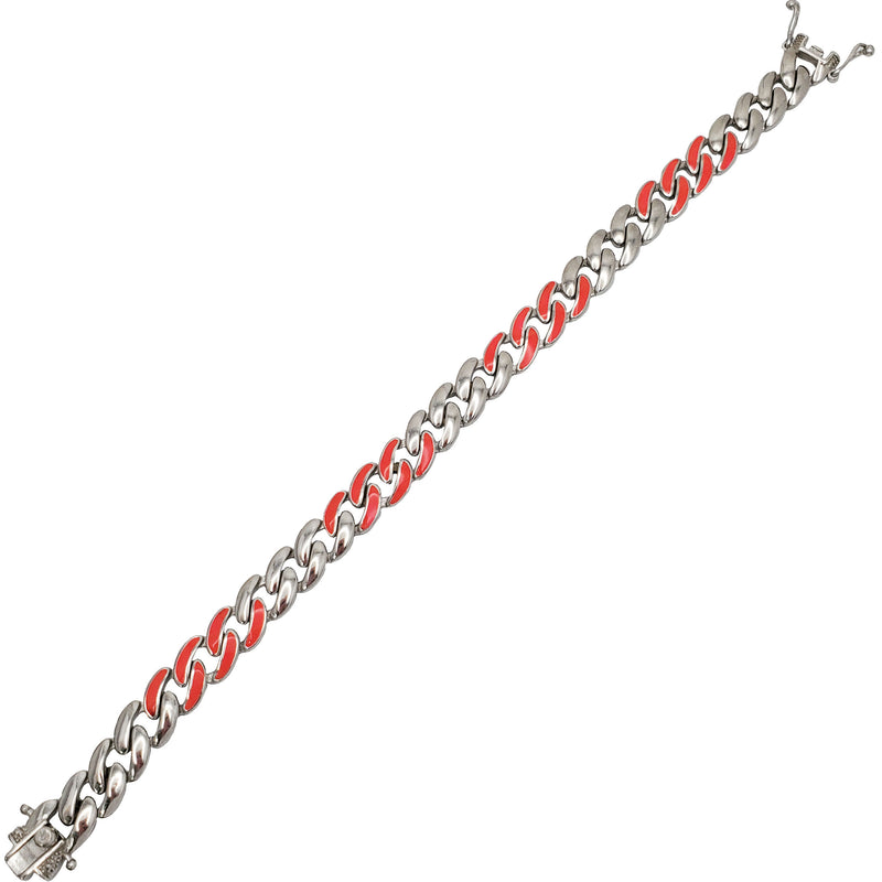 Cuban Chain Necklace Metal and Enamel