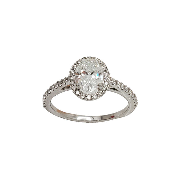 Diamond Oval Shape Engagement Ring (14K)