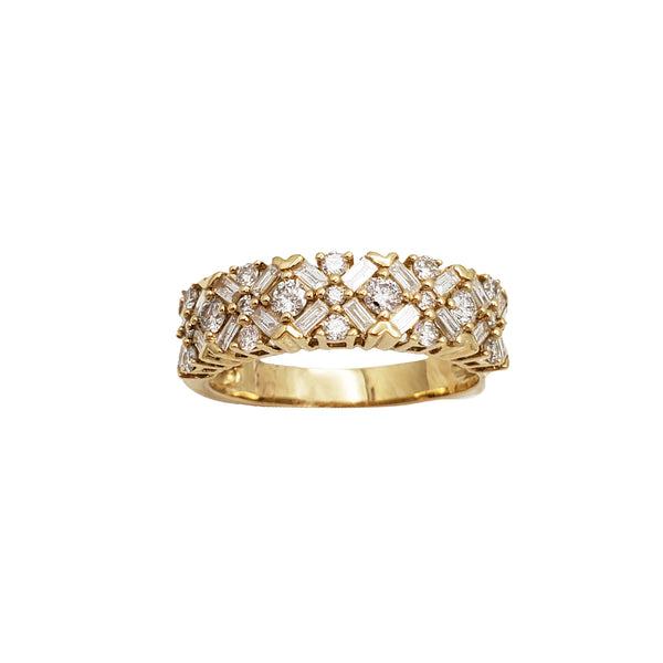 Diamond Flower Baguette Ring (14K)