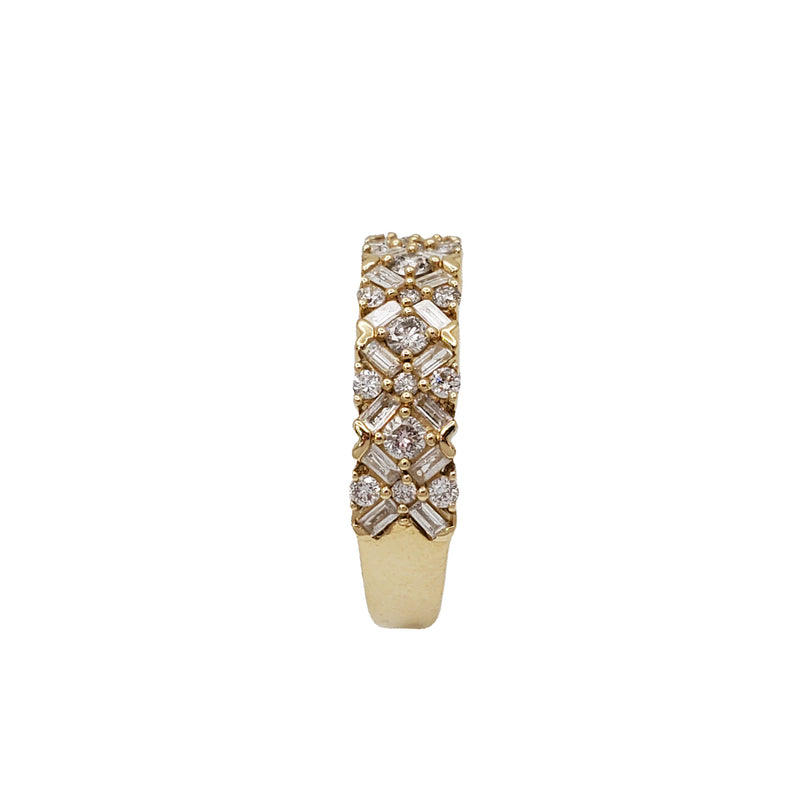 Diamond Flower Baguette Ring (14K)