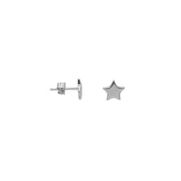 Plain Star Stud Earrings (Silver)