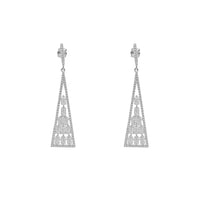 Maya Cristal Pyramid Zirconia Earring (Silver)