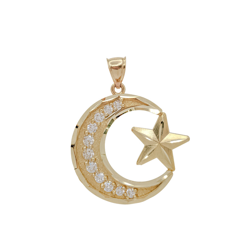 Moon and  Star Pendant (14K)