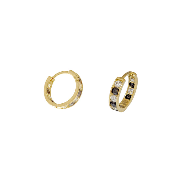 Pave Black Onyx Huggie Earring (14K)