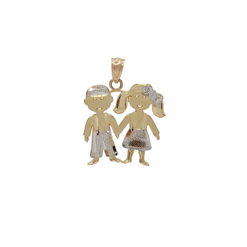 Two-Tone Boy and Girl Pendant (14K)