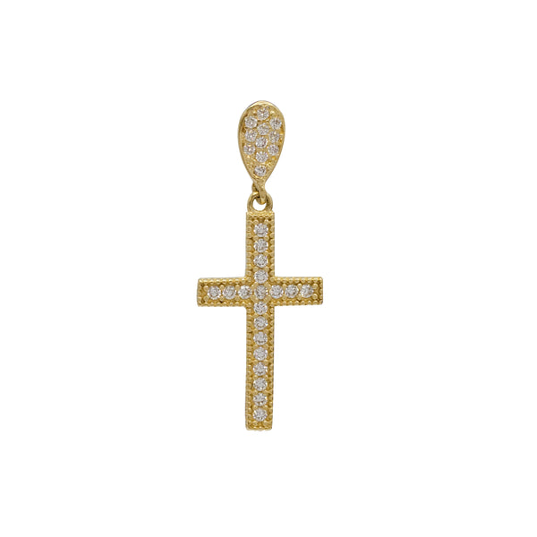 Cross CZ Pendant (18K)