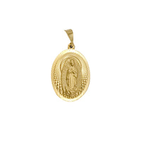 Oval Bordered Virgin Mary Pendant (18K)