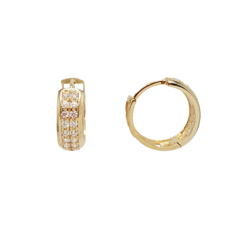 Zirconia Huggie Earrings (14K)