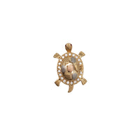 Turtle CZ Pendant Tri-Tone (14K)