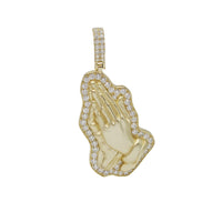 Zirconia Praying Hand Pendant (Silver)