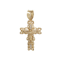 Zirconia Crucifix Cross Pendant (14K)