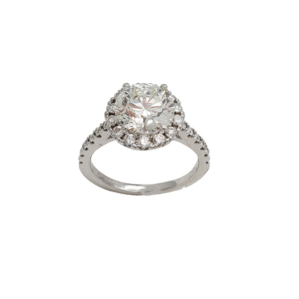 Diamond Halo Engagement Ring (14K)