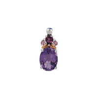 Two-Tone Amethyst Flower Slide Pendant (18K)