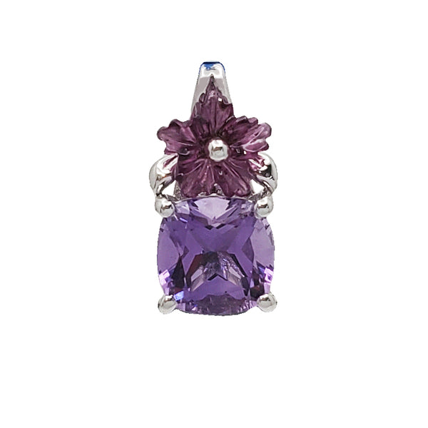 Amethyst Flower Slide Pendant (18K)